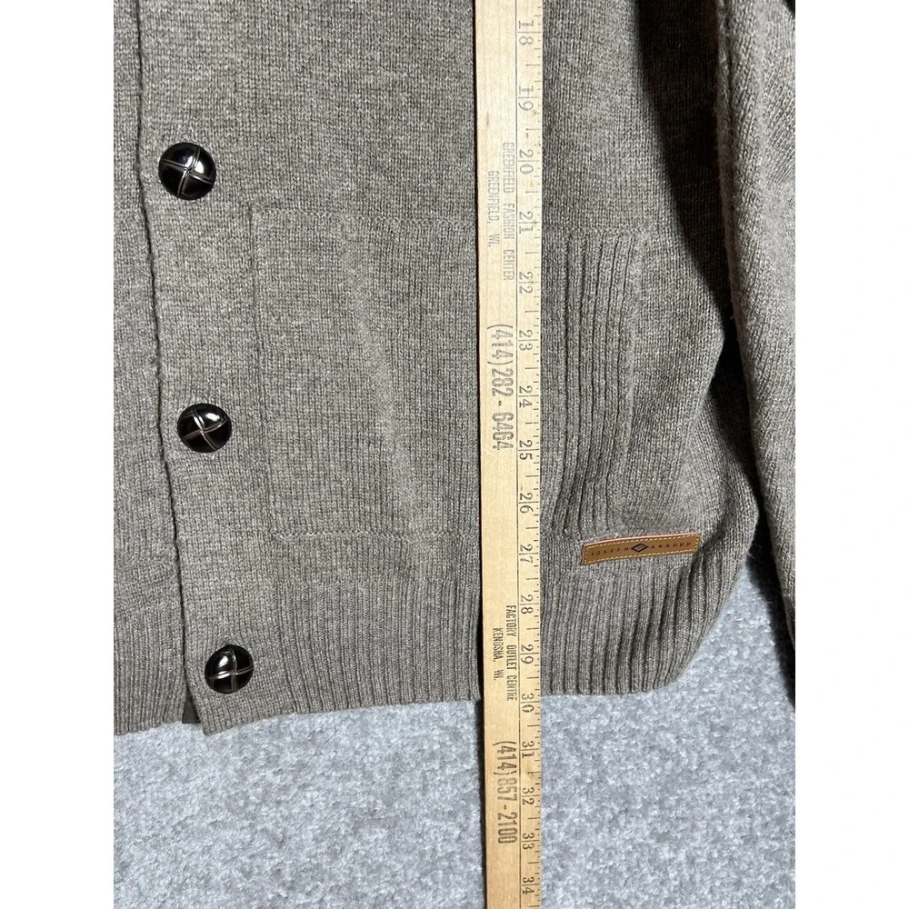 Joseph Abboud Wool Blend Button Up Cardigan Sweater Mens Size XL Brown Pockets